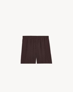 Saint Laurent Pantalones Cortos Cassandre De Seda - Blanco
