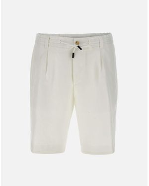 BOSS L-Peet Bermudashorts Aus Weißem Leinen