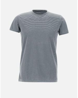 Rrd Techno Wash Geripptes Gestreiftes T-Shirt - Grau