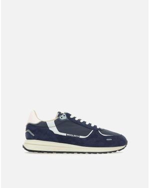 Woolrich Retro Blue Wildleder -Turnschuhe - Blau