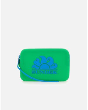 Sundek Grün-Blaues Gummi-Clutch