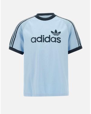 adidas Hellblaues Raglan-Strick-T-Shirt