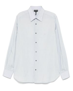 Emporio Armani Helles Blaues Hemd Mit Knöpfen - Weiß