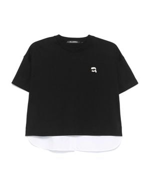 Karl Lagerfeld Schwarz-Weißes Baumwoll-T-Shirt