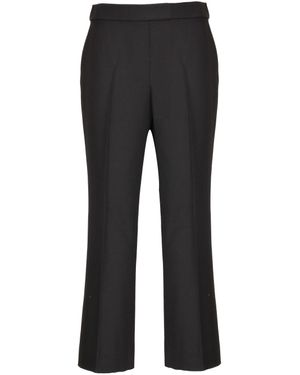 Gucci Schwarze Wollmischungshose Mit Logo