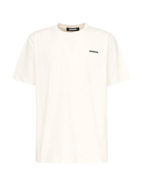 Barrow Beiges Übergroßes Baumwoll-T-Shirt - Weiß