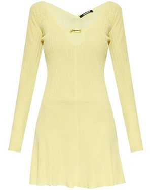 Jacquemus Pralù Robe Geripptes Gelbes Minikleid