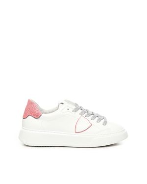 Philippe Model Tempel Sneaker Weiß Rosa Kalbsleder