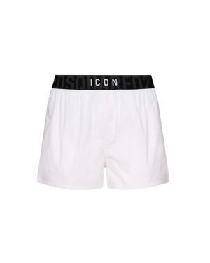DSquared² Weiße Logo-Badehose Mit Mittlerer Taille