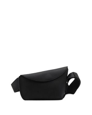 McQueen Sling T-Bar Umhängetasche Aus Schwarzem Kalbsleder
