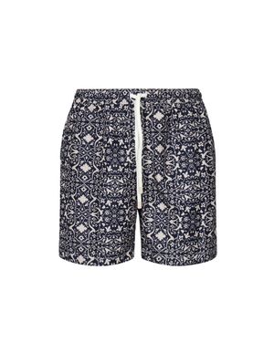Eleventy Blaue Strand-Boxershorts Mit Taschen - Weiß