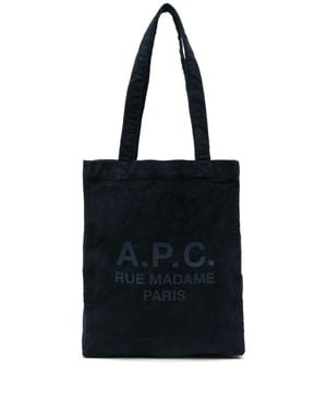A.P.C. Tote Bag Aus Cord - Schwarz