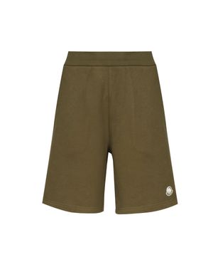 Moncler Genius Moncler X Mercedes-Benz Schwarze Baumwoll-Logo-Shorts - Grün