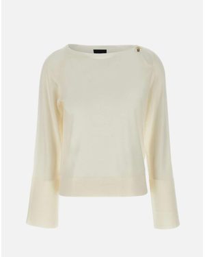 Liu Jo Cremefarbener Woll-Kaschmir-Pullover - Weiß