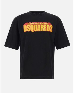 DSquared² Schwarzes Lockeres T-Shirt Mit Logo