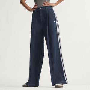 adidas Pantaloni Denim Pleats Wide Leg - Blu