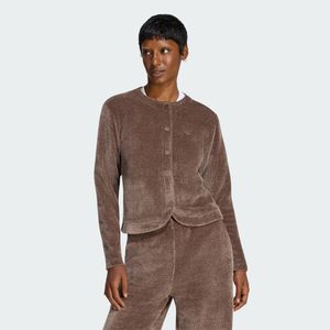 adidas Cardigan Prem Ess Chenille Button Up - Marrone