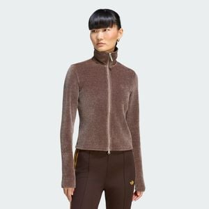 adidas Cardigan Prem Ess Chenille Zip Up Track - Marrone