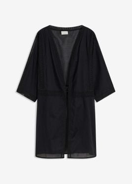 bonprix Kimono Copricostume Con Pizzo - Nero