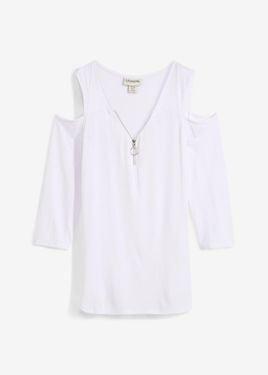bonprix Maglia Con Cut-Out - Bianco