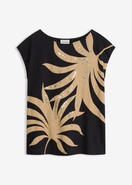 bonprix Maglia Con Paillettes - Nero