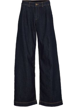 bonprix Jeans Wide Leg Con Cinta Comoda, Vita Alta - Blu