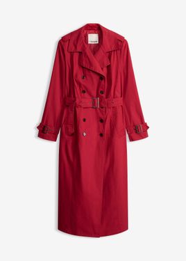 bonprix Trench Lungo Con Cintura - Rosso