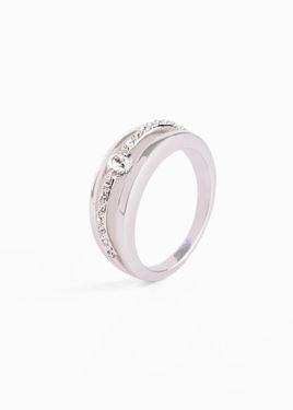bonprix Anello Con Cristalli - Bianco