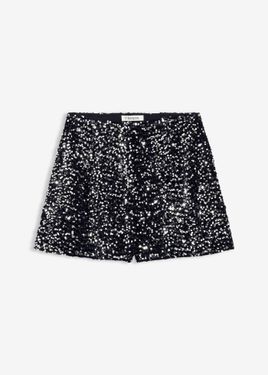 bonprix Shorts Di Paillettes Con Tasche Laterali - Nero