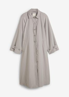 bonprix Trench Lungo Fluente - Grigio