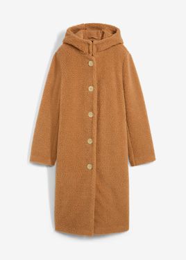 bonprix Pelliccia Teddy Sintetica Con Cappuccio E Tasche - Marrone