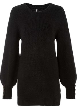 bonprix Maglione Lungo Con Bottoni - Nero