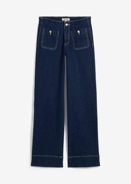 bonprix Jeans Wide Leg Elasticizzati A Vita Media - Blu