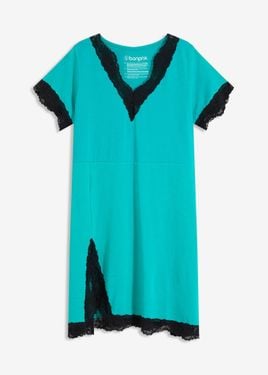 bonprix Camicia Da Notte Corta Con Pizzo Delicato - Blu