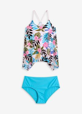 bonprix Tankini (Set 2 Pezzi) Con Tessuto A Rete Stampato - Blu
