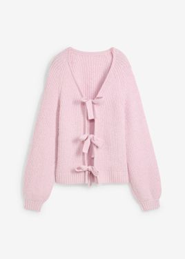 bonprix Cardigan Double Face Con Laccetti - Rosa
