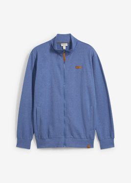 bonprix Felpa Con Zip Con Collo Dritto E Poliestere Riciclato - Blu