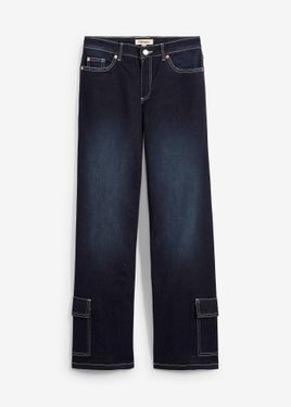 bonprix Jeans Cargo, Vita Media - Blu