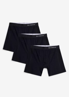 bonprix Boxer Aderenti Di Media Lunghezza Con Cotone Biologico (Pacco Da 3) - Blu