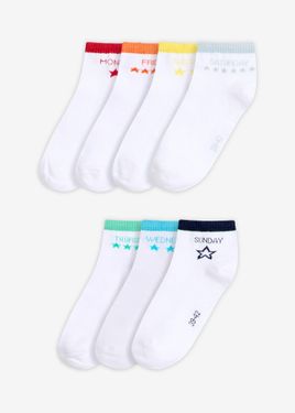 bonprix Calzini Corti Con Cotone Biologico (Pacco Da 7 Paia) - Bianco