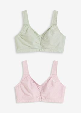bonprix Reggiseno Senza Ferretto Con Cotone Biologico (Pacco Da 2) - Grigio