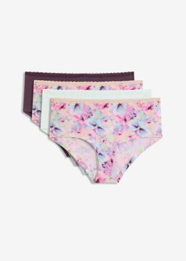 bonprix Culotte A Vita Alta Con Cotone Biologico (Pacco Da 4) - Rosa