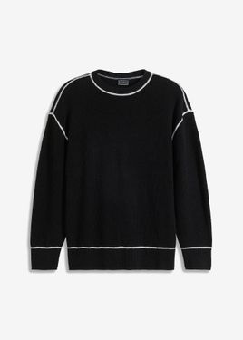 bonprix Maglione Con Cotone Riciclato, Loose Fit - Nero