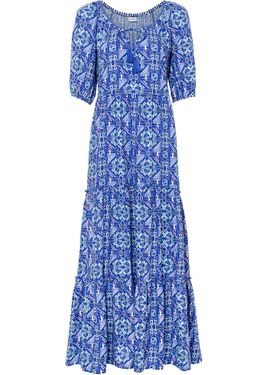 bonprix Abito Lungo Fantasia - Blu