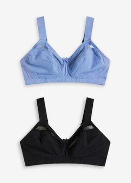 bonprix Reggiseno Senza Ferretto Con Cotone Biologico (Pacco Da 2) - Blu