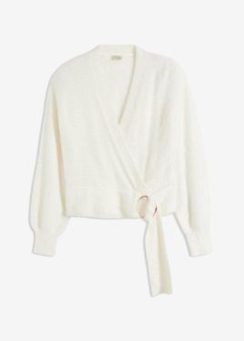 bonprix Maglione Incrociato Con Accessorio - Bianco