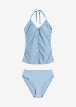 bonprix Tankini Allacciato Dietro Al Collo Con Arricciatura (Set 2 Pezzi) - Blu