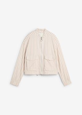 bonprix Giubbotto Bomber Effetto Lino - Neutro