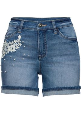 bonprix Shorts Di Jeans Con Applicazioni - Blu