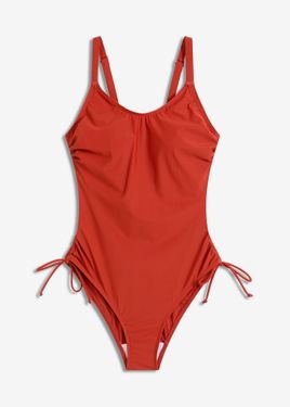 bonprix Costume Intero Con Laccetti Ed Effetto Modellante Leggero - Rosso